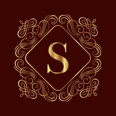 Zarif monogram tasarım şablonu. Monogram düğün.