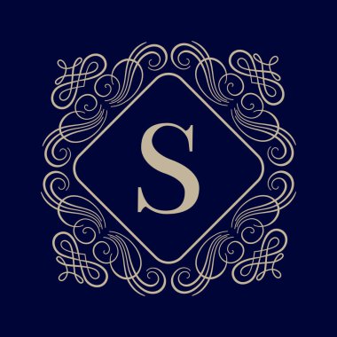 Zarif monogram tasarım şablonu. Monogram düğün.