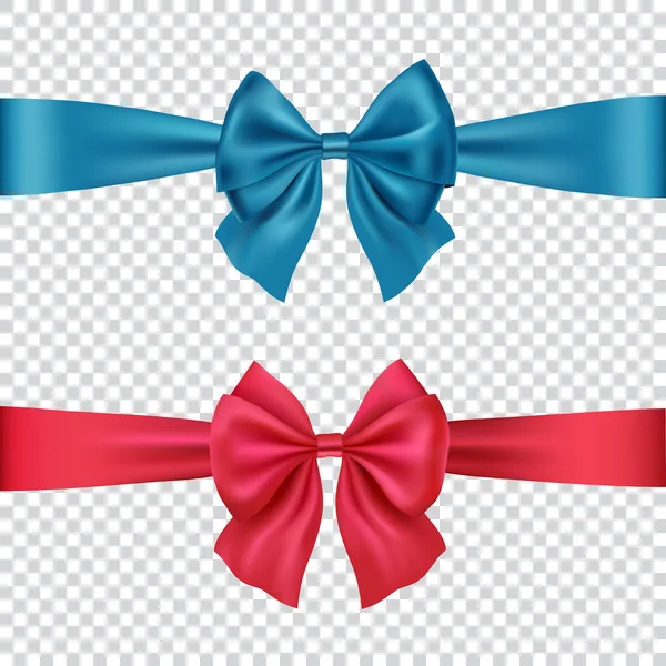Colorful bows, isolated on transparent background, vector — Stock Vector