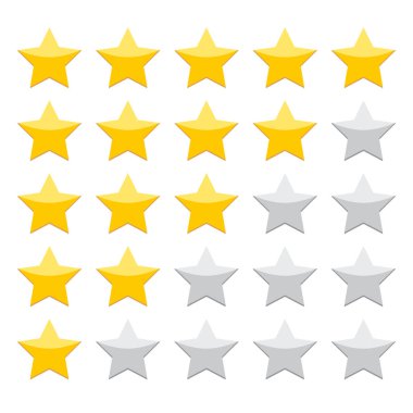 beyaz zemin üzerine altın rating yıldız