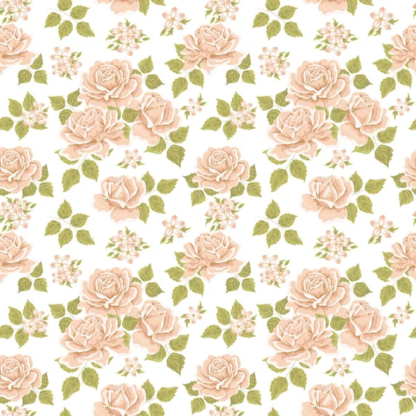 Sorunsuz gül deseni. Vintage çiçek arka plan. Vektör çizim doku