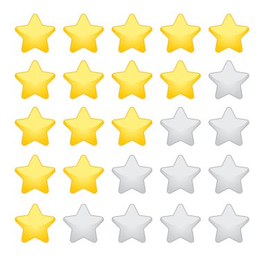 beyaz zemin üzerine altın rating yıldız