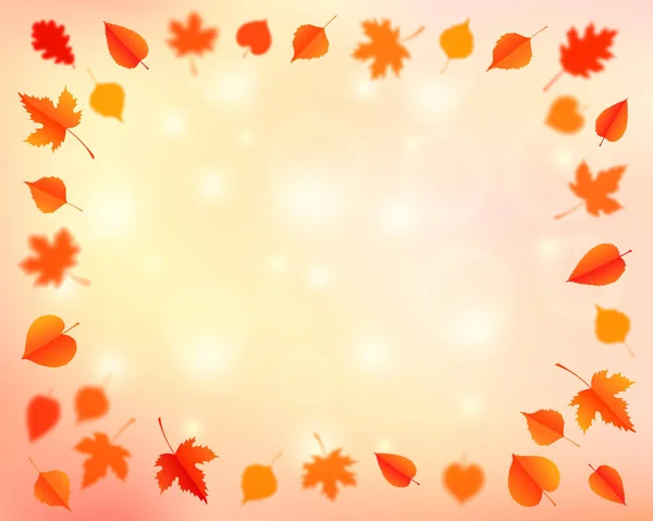 Fundo de outono com folhas. — Vetor de Stock