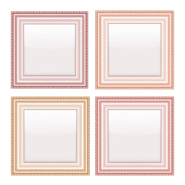 Set of vintage frames. Vector illustration — Stock Vector