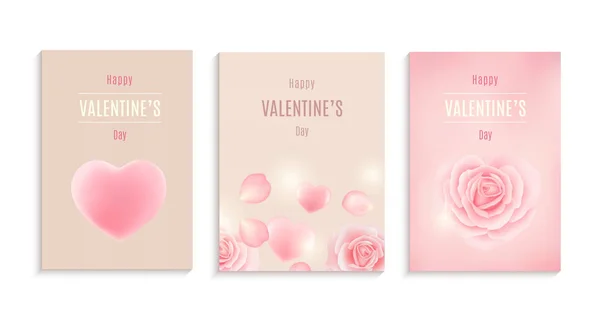 Коллекция открыток ко Дню Святого Валентина, шаблоны флаеров. Набор этикеток, баннеров . — стоковый вектор