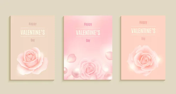Sammlung von Valentinstagekarten, Flyer-Vorlagen. Etikett, Banner Design Set. — Stockvektor