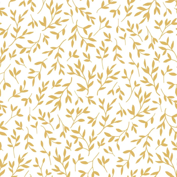 Golden leaves seamless pattern Stock Vector