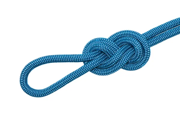 Knot eight of blue rope — Stock Photo, Image