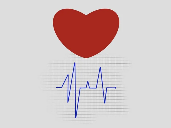 Абстрактна ілюстрація серця та електрокардіограми. Спірс — стокове фото