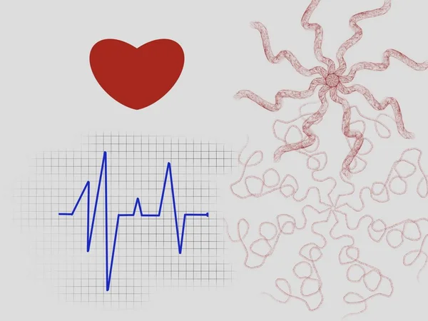 Abstracte illustratie Het hart en het elektrocardiogram. — Stockfoto