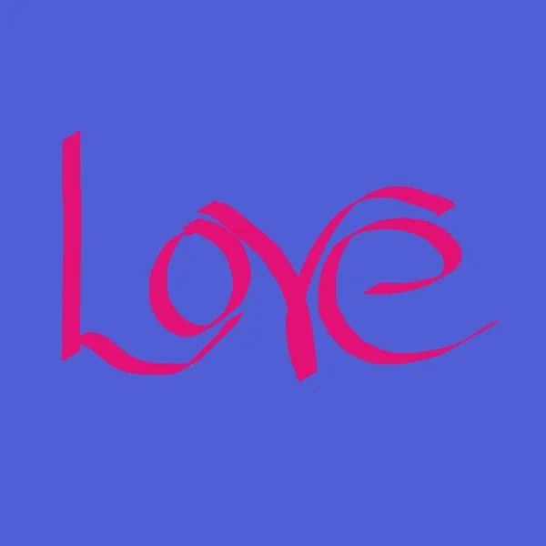 De inscriptie Love op een helderblauwe achtergrond. Bitmap. Groeten — Stockfoto