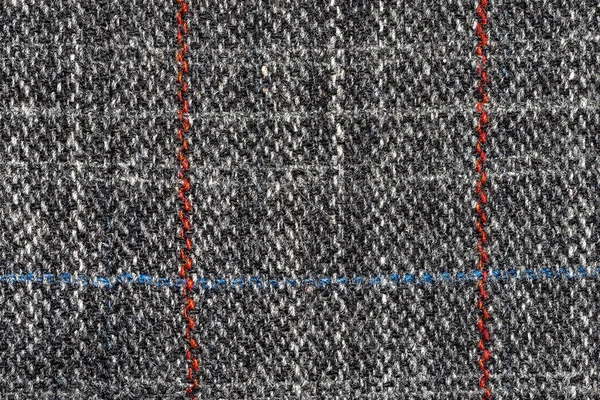 Knitted woolen tweed fabric. Close-up. Top view — 스톡 사진