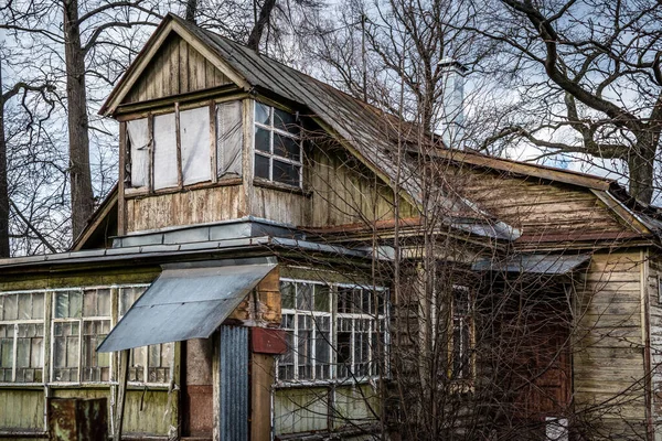 Casa Suburbana Abbandonata Fatiscente Nella Regione Russias Mosca — Foto Stock