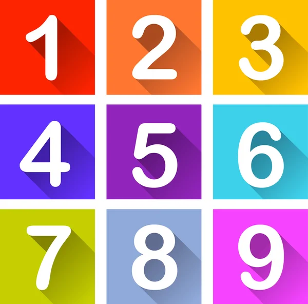 Numeri icone colorate — Vettoriale Stock