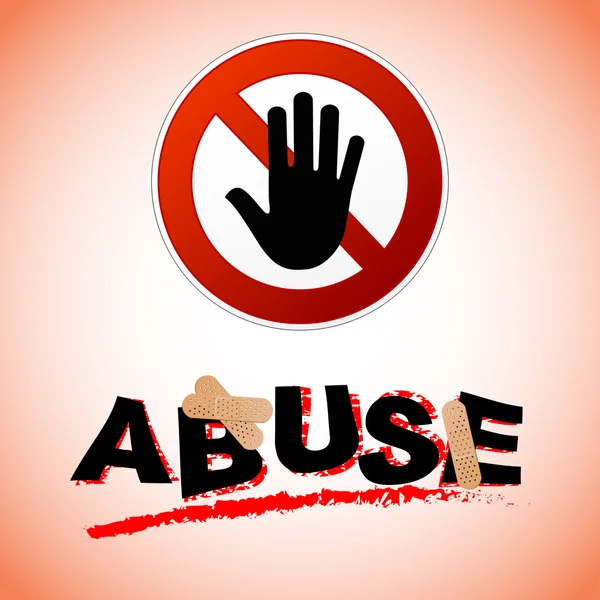 Stop abuse concept — Stock Vector