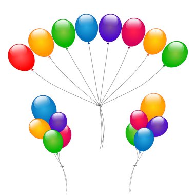 Beyaz arkaplanda balonlar