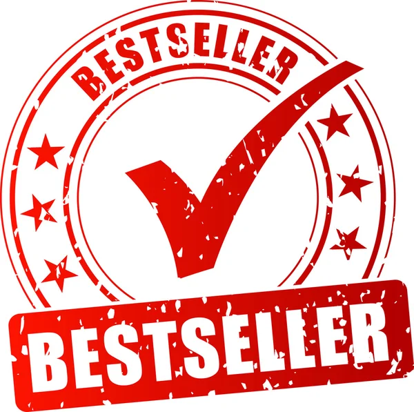 Bestseller červené razítko — Stockový vektor