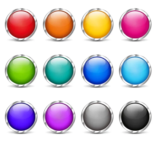 Botones web juego de diseño colorido — Vector de stock