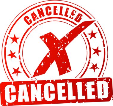 cancelled red stamp  clipart