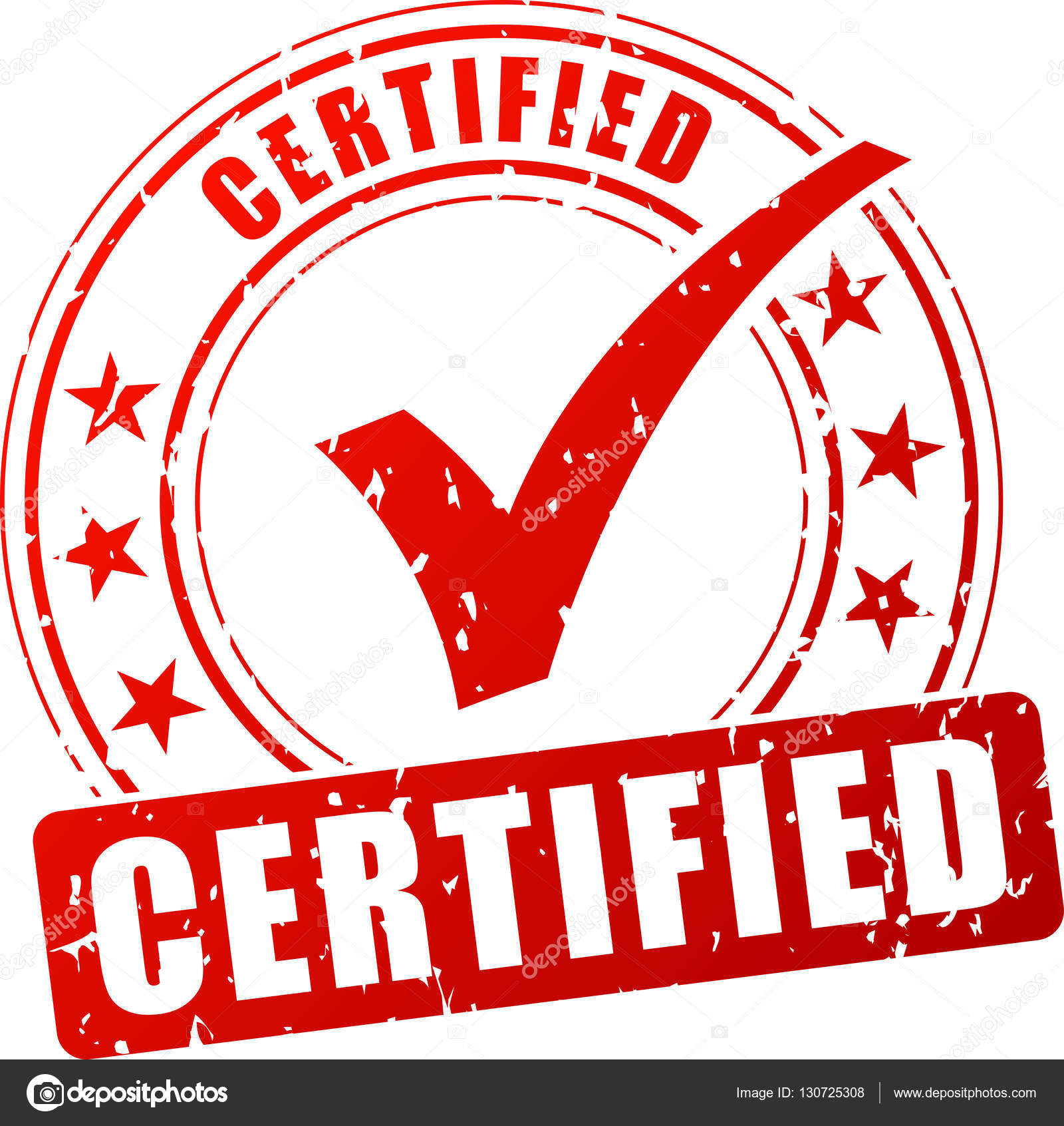 Illustration of certified stamp on white background — Stock Vector