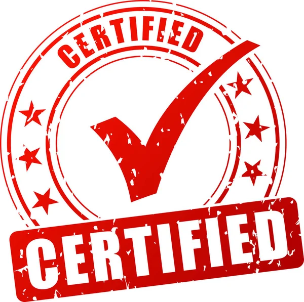 Ilustração de carimbo certificado sobre fundo branco —  Vetores de Stock
