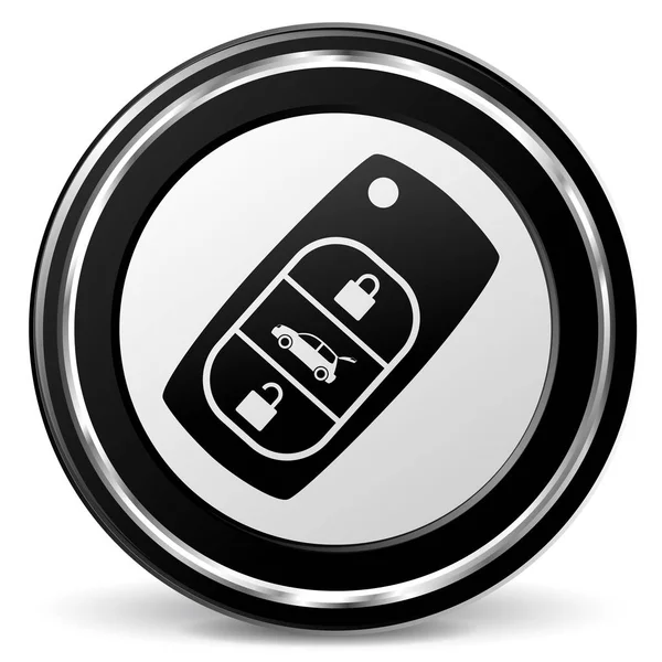 Ikona samochodu klucz czarno -szary — Wektor stockowy