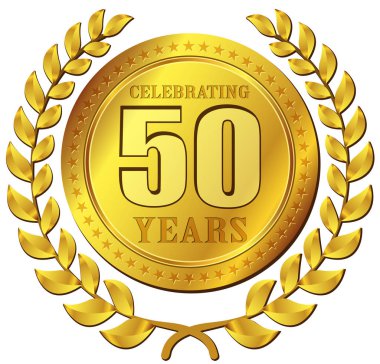 anniversary celebration gold icon clipart