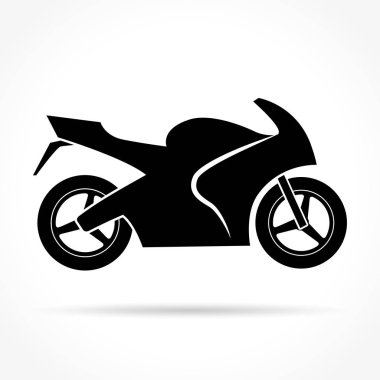 Beyaz arka plan üzerinde motosiklet simgesi