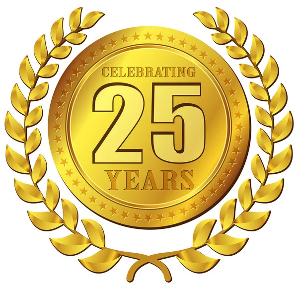 Anniversary celebration gold icon — Stock Vector