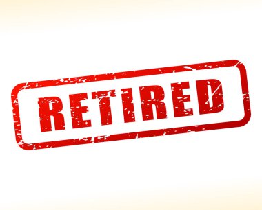 Beyaz arka plan üzerinde arabelleğe alınan emekli metin