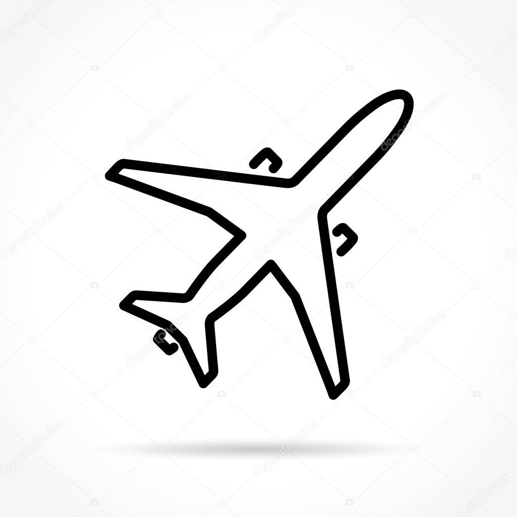 airplane thin line icon