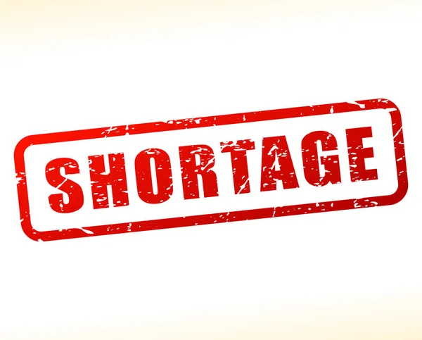 Shortage red text stamp — Stock Vector