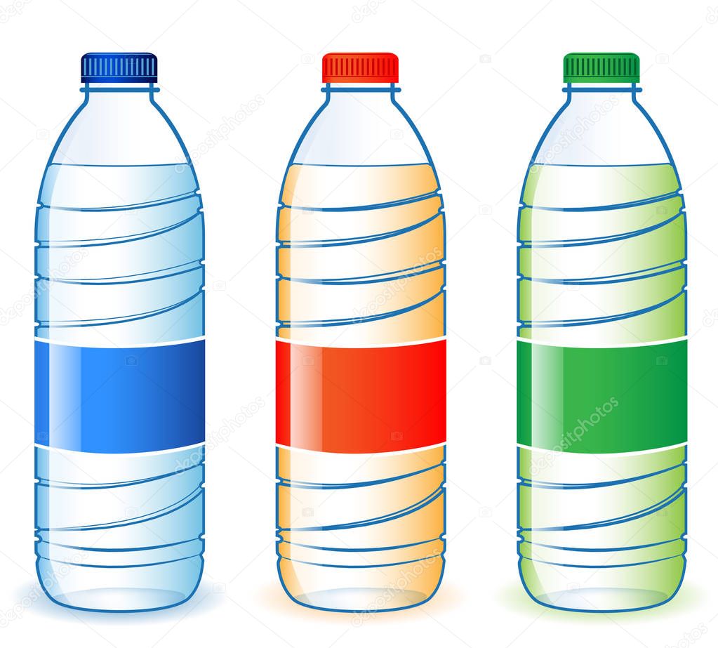 three plastic bottles