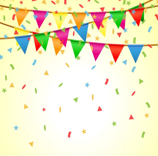Party achtergrond met confetti — Stockvector