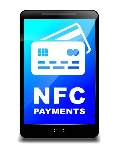 Nfc оплата с мобильного телефона — стоковый вектор