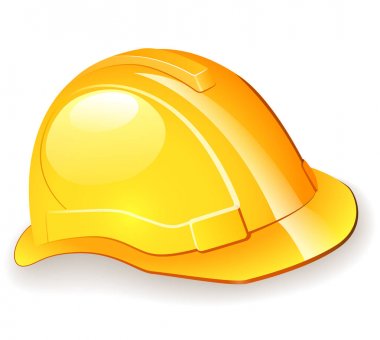 Beyaz arka plan üzerinde inşaat kask