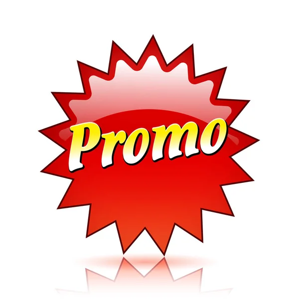 Promo czerwony gwiazda ikona — Wektor stockowy