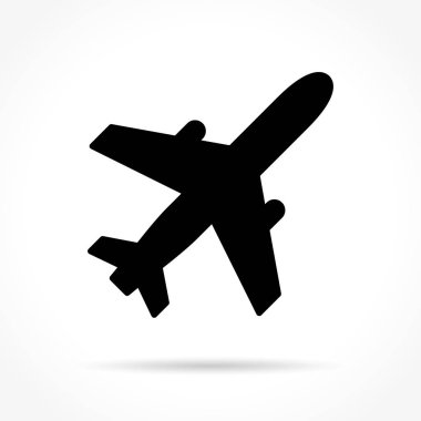 beyaz arkaplanda düzlem simgesi