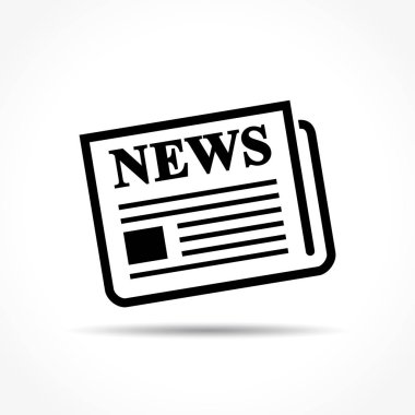 Beyaz arka plan üzerinde haber simgesi