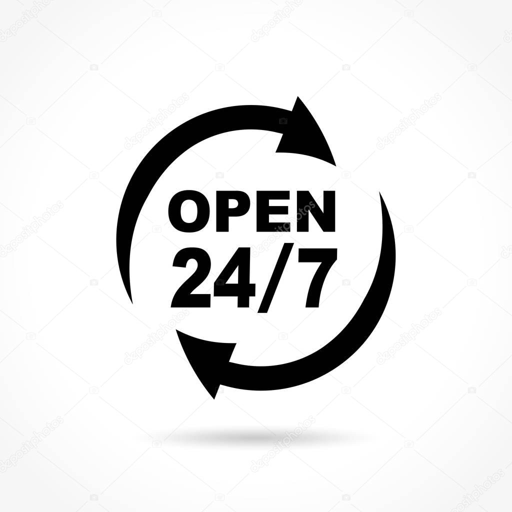 twenty four hours open icon
