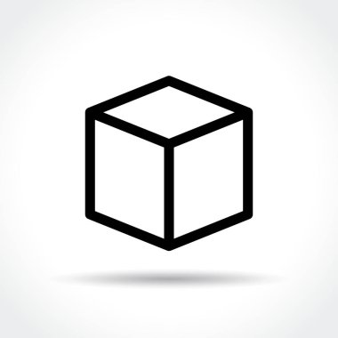 Beyaz arka plan üzerinde küp simgesini