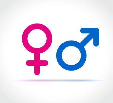 beyaz zemin üzerinde erkek ve kadın simgeler