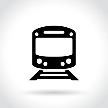 Beyaz arka plan üzerinde metro simgesi