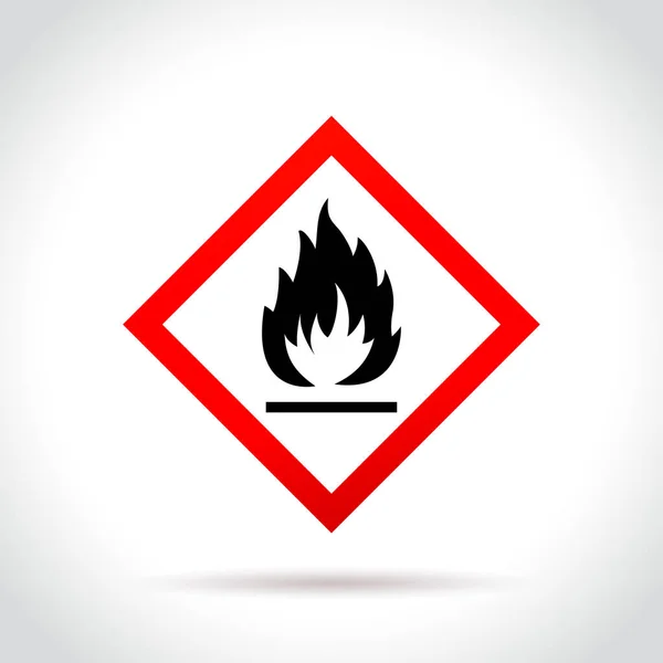 Icono inflamable sobre fondo blanco — Vector de stock