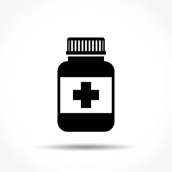 Ícone de garrafa médica no fundo branco — Vetor de Stock