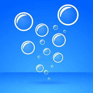 soyut kabarcıklar mavi zemin üzerine