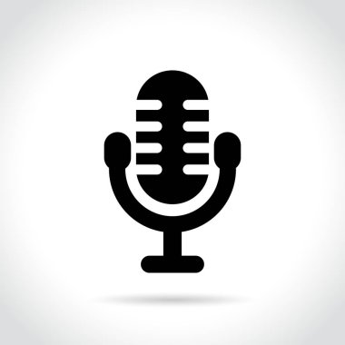 Beyaz arkaplanda mikrofon simgesi