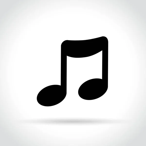 Muzieknoot pictogram op witte achtergrond — Stockvector