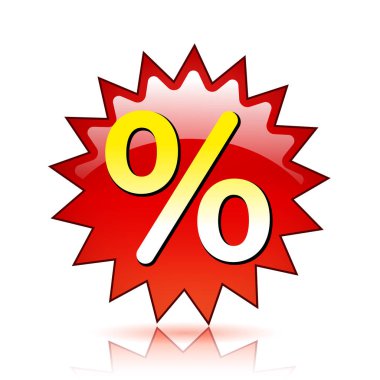 Beyaz arkaplanda indirim simgesi