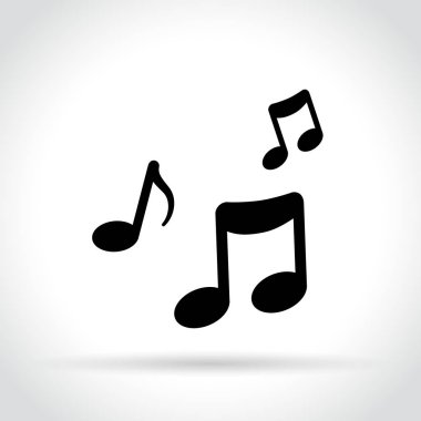 Beyaz arka planda müzik notlar simgesini